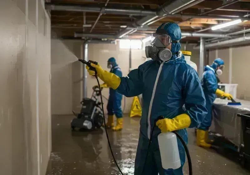 Basement Sanitization and Antimicrobial Treatment process in Logan Square, IL